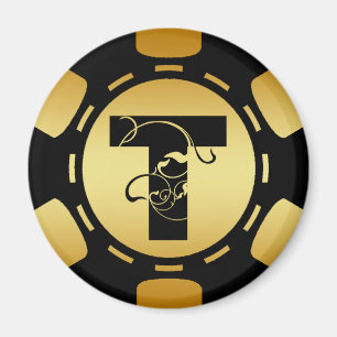 SCHWARZES UND POKER-CHIP DES MAGNET