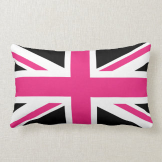 Schwarzes und rosa BRITISCHES Flaggen-Kissen Lendenkissen