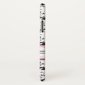 Schwarzes und rosa Damast-Monogramm Case-Mate iPhone Hülle (Hinten/Rechts)