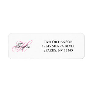 Schwarzes und rosa fancy Monogramm
