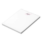 Schwarzes und rosa fancy Monogramm Notizblock (Rotiert)