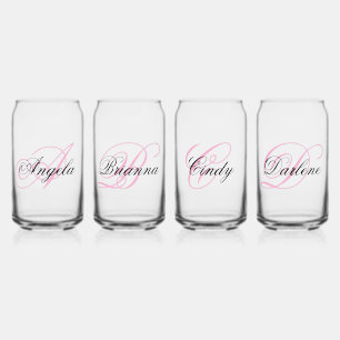 Schwarzes und rosa fancy monogrammiert dosenglas