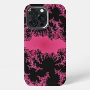 schwarzes und rosa Fraktal iPhone 13 Pro Hülle