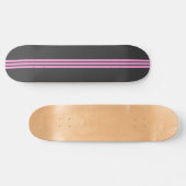 Schwarzes und rosa gestreiftes Skate Deck Skateboard (Horizontal)