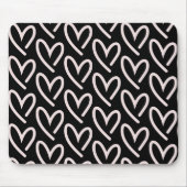 Schwarzes und rosa Herz Mousepad (Vorne)