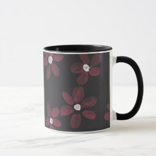 Schwarzes und Rosa mit Blumen Tasse