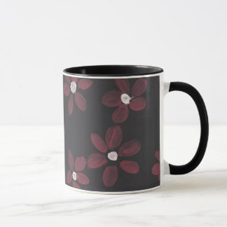 Schwarzes und Rosa mit Blumen Tasse