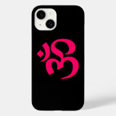 Schwarzes und rosa Om-Symbol Case-Mate iPhone Hülle (Rückseite)