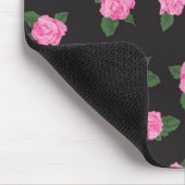 Schwarzes und rosa Rose mousepad (Ecke)
