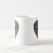 Schwarzes und rosa Spitzenherz Kaffeetasse (Mittel)