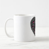 Schwarzes und rosa Spitzenherz Kaffeetasse (Links)