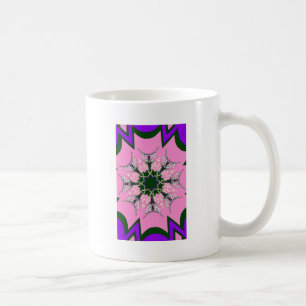 Schwarzes und rosa süßes Blumenmode-Motiv-Monogram Kaffeetasse