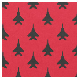 Schwarzes und rotes Adlerfighter Jet Muster Stoff