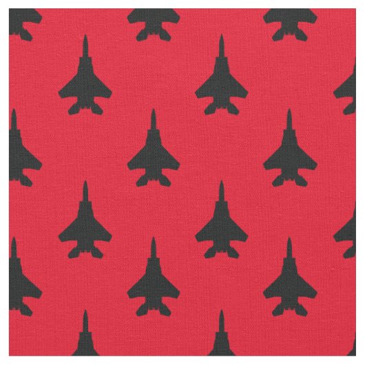 Schwarzes und rotes Adlerfighter Jet Muster Stoff (Nahaufnahme)