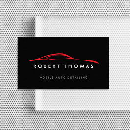 Schwarzes und rotes Auto - Details, Auto repariere Visitenkarte
