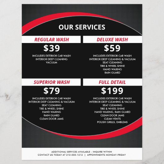 Schwarzes und rotes Auto im Detail, Auto Wash Flye Flyer (Hinten)