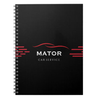 Schwarzes und rotes Auto-Service-Notizbuch Notizblock