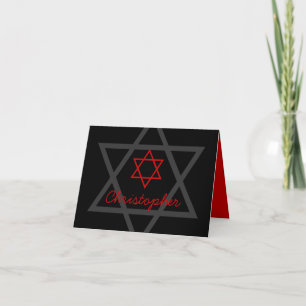 Schwarzes und rotes Bar Mitzvah danken Ihnen