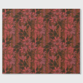 Schwarzes und rotes Blumenmuster. Geschenkpapier (Flach)