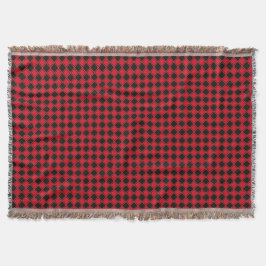 Schwarzes und rotes Diamantmuster Decke