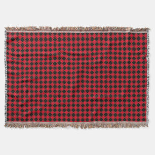Schwarzes und rotes Diamantmuster Decke