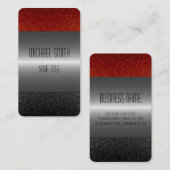 Schwarzes und rotes Edelstahl-Metallloch Visitenkarte (Vorne/Hinten)