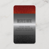 Schwarzes und rotes Edelstahl-Metallloch Visitenkarte (Rückseite)
