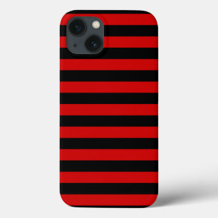 Schwarzes und rotes fettes Streifenmuster Case-Mate iPhone Hülle