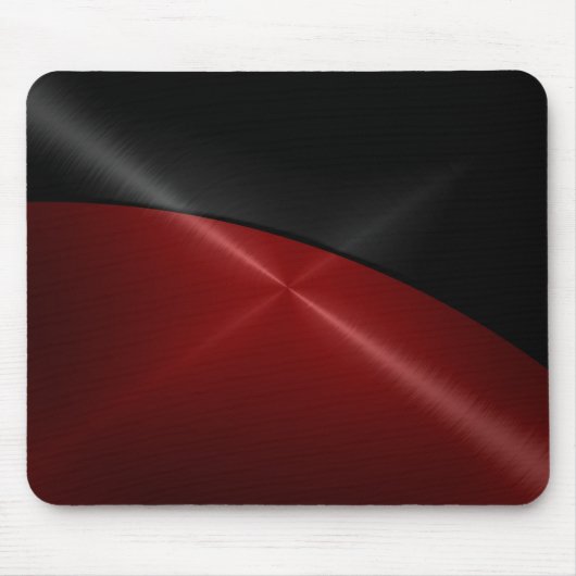 Schwarzes und rotes glänzendes Edelstahl-Metall Mousepad (Vorne)