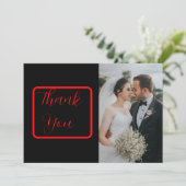 Schwarzes und Rotes Gotisches Dunkles Foto Dankeskarte (Stehend Vorderseite)