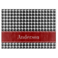 Schwarzes und rotes Hahnentrittmuster-Muster