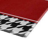 Schwarzes und rotes Hahnentrittmuster-Muster Schneidebrett (Ecke)