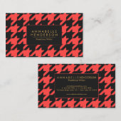 Schwarzes und rotes Hahnentrittmuster Visitenkarte (Vorne/Hinten)