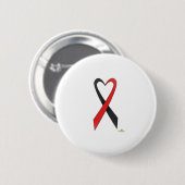 Schwarzes und rotes Herz gestalten das Bewusstsein Button (Vorne & Hinten)