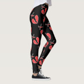 Schwarzes und rotes Herz Leggings (Rechts)