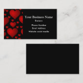 Schwarzes und rotes Herz Visitenkarte (Vorne/Hinten)