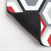Schwarzes und rotes Hexagon-Muster Mousepad (Ecke)