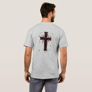Schwarzes und rotes Kreuz T-Shirt
