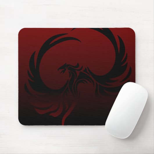 Schwarzes und rotes Phoenix Mousepad (Mit Mouse)