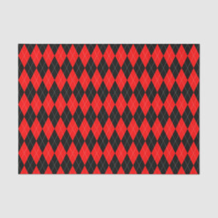 Schwarzes und rotes Rauten-Muster-Seidenpapier Seidenpapier
