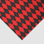 Schwarzes und rotes Rauten-Muster-Seidenpapier Seidenpapier (Ausschnitt)