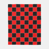 Schwarzes und rotes Schachbrett Fleecedecke (Vorderseite)