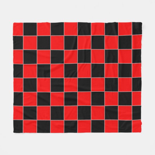 Schwarzes und rotes Schachbrett Fleecedecke (Vorderseite (Horizontal))