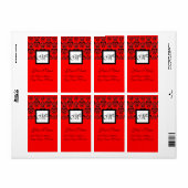SCHWARZES UND ROTES SQUARE-DAMASK-MONOGRAMM, (Vorne)