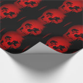 Schwarzes und rotes Totenkopf-Weihnachtspapier Geschenkpapier (Ecke)