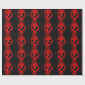 Schwarzes und rotes Totenkopf-Weihnachtspapier Geschenkpapier (Flach)