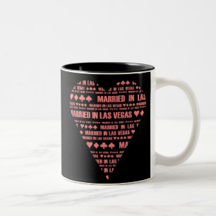 Schwarzes und rotes verheiratetes in Las- Zweifarbige Tasse