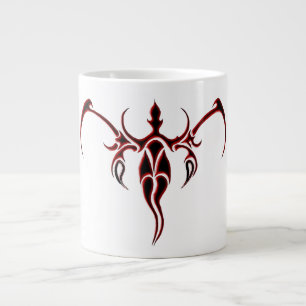 Schwarzes und rotes verziertes Stammes-Elefanten-M Jumbo-Tasse