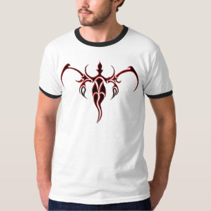 Schwarzes und rotes verziertes Stammes-Elefanten-M T-Shirt