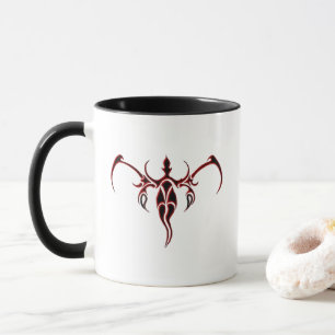 Schwarzes und rotes verziertes Stammes-Elefanten-M Tasse